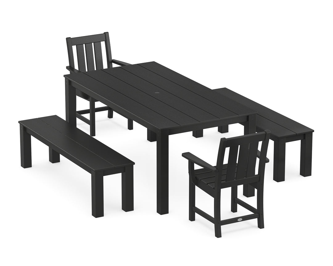POLYWOOD® Oxford 5-Piece Parsons Dining Set with Benches