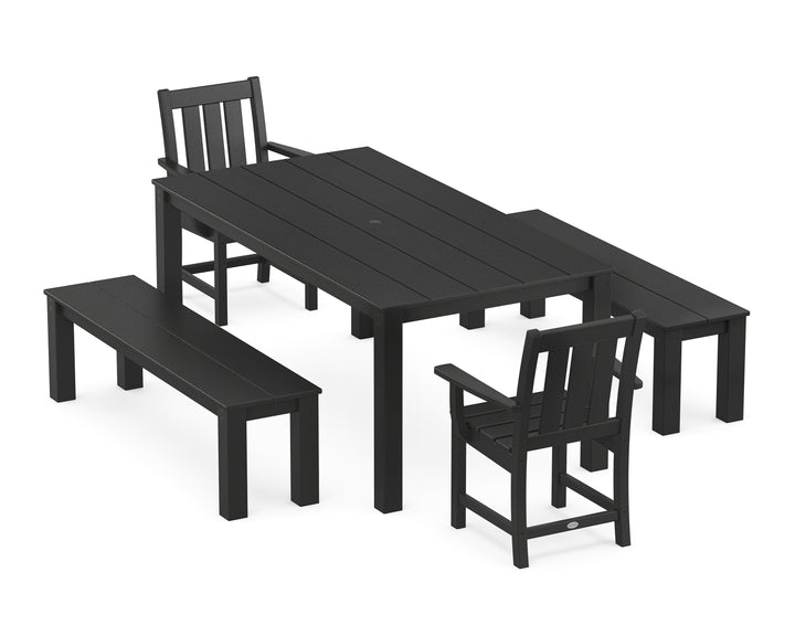 POLYWOOD® Oxford 5-Piece Parsons Dining Set with Benches
