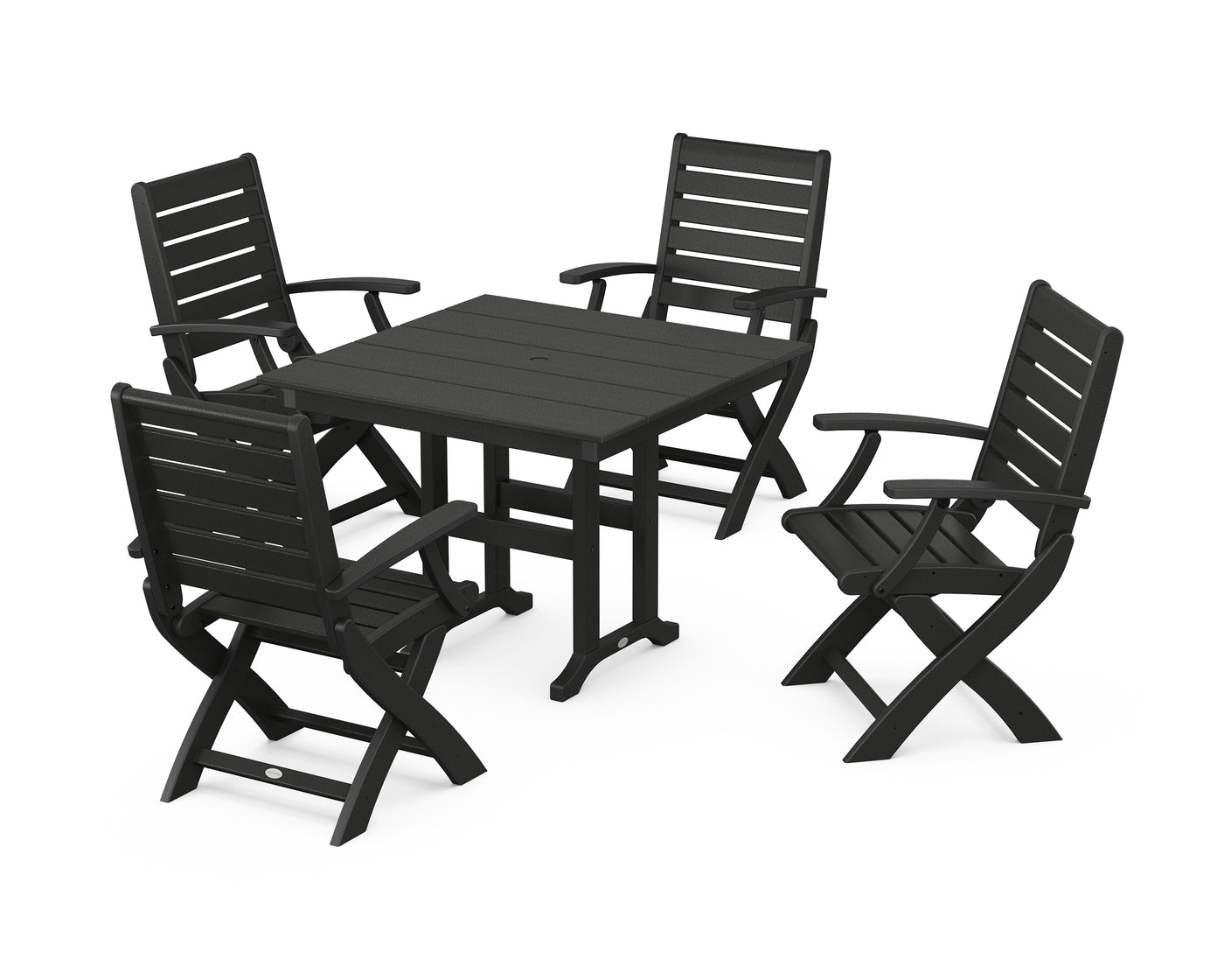 Signature Folding Chair 5-Piece Farmhouse Dining Set