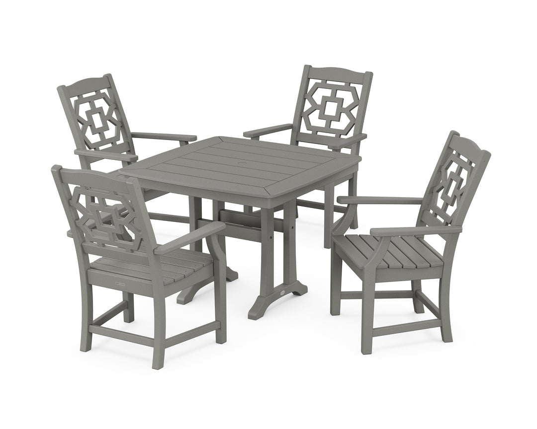 Martha Stewart by POLYWOOD® Chinoiserie 5-Piece Dining Set with Trestle Legs