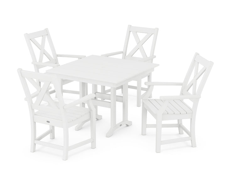 POLYWOOD® Braxton 5-Piece Farmhouse Dining Set