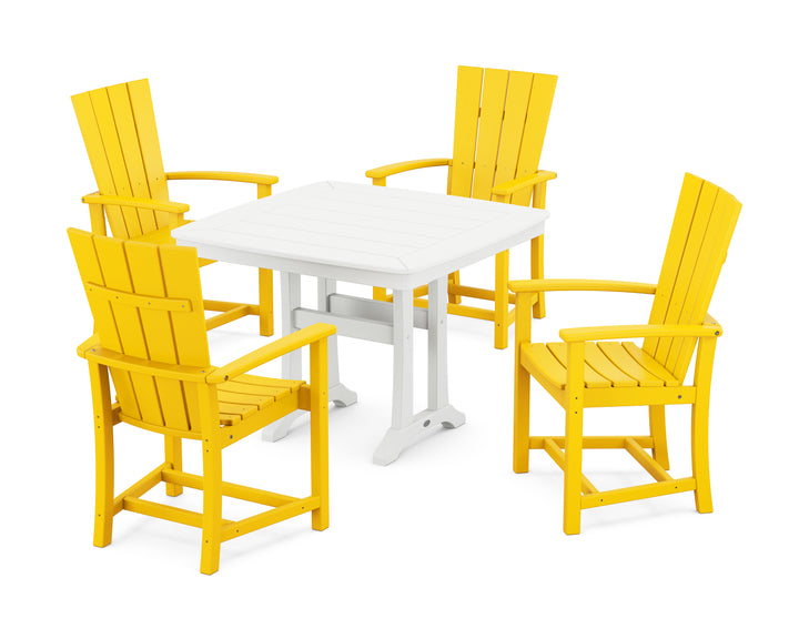 POLYWOOD® Quattro 5-Piece Dining Set with Trestle Legs