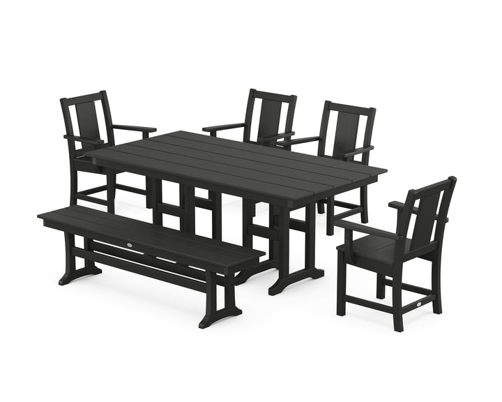 POLYWOOD® Prairie 6-Piece Farmhouse Dining Set with Bench