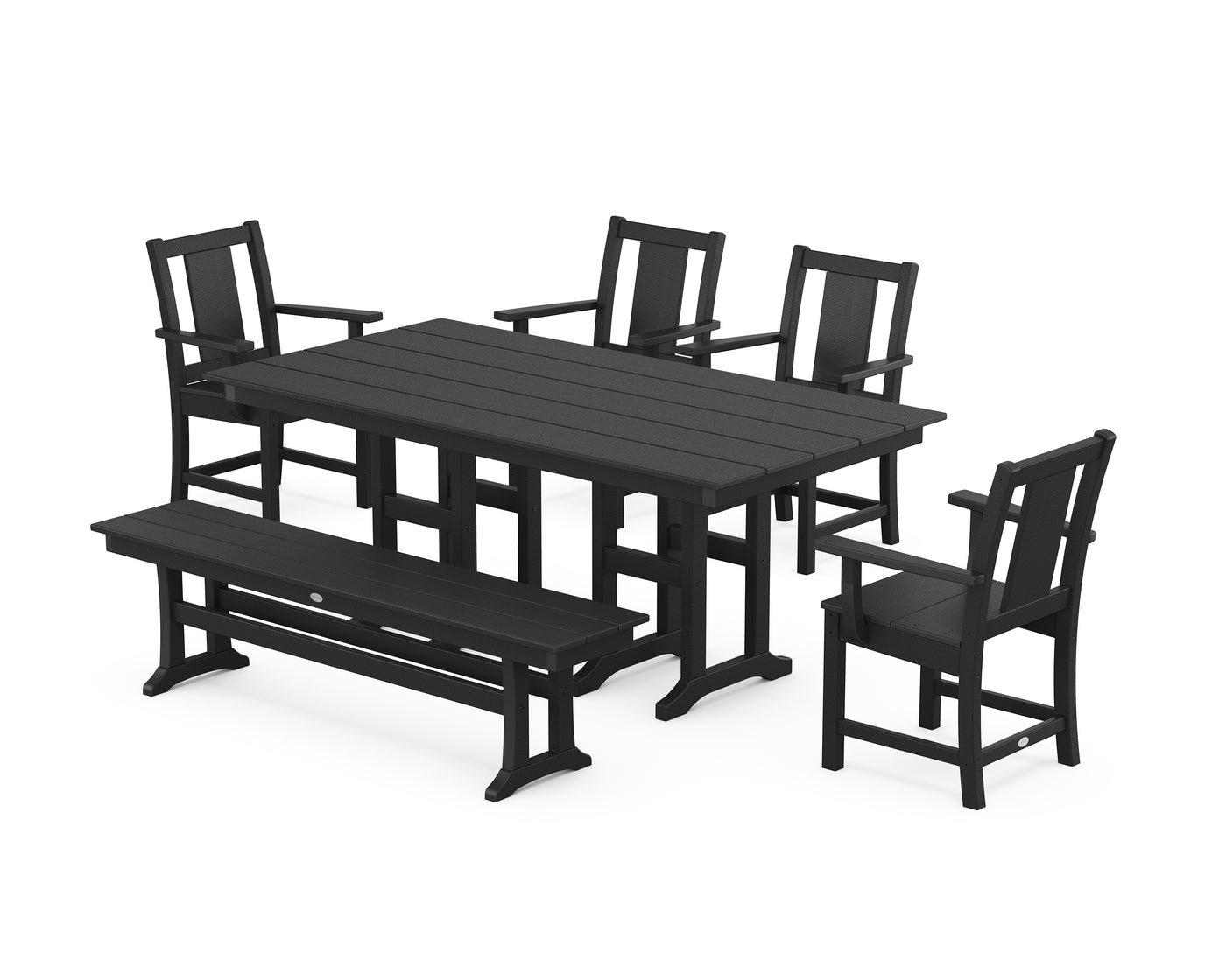 Prairie 6-Piece Farmhouse Dining Set with Bench