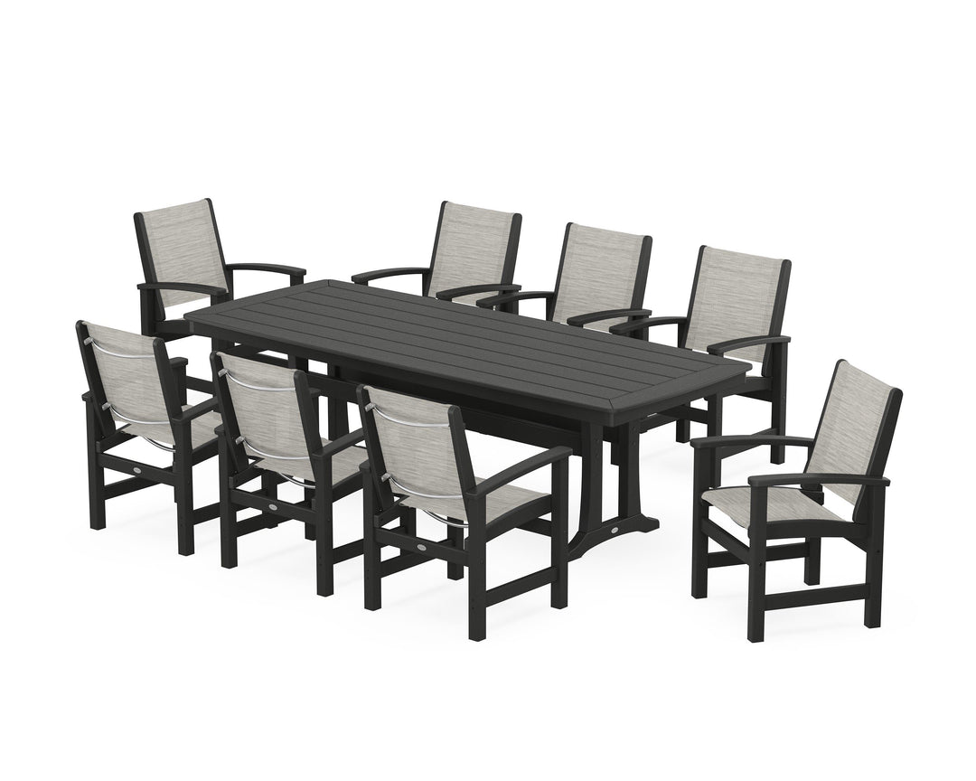 POLYWOOD® Coastal 9-Piece Dining Set with Trestle Legs
