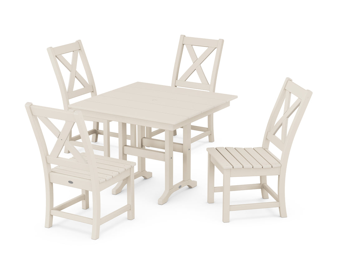 POLYWOOD® Braxton Side Chair 5-Piece Farmhouse Dining Set
