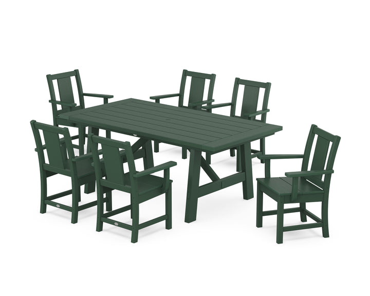 POLYWOOD® Prairie Arm Chair 7-Piece Rustic Farmhouse Dining Set
