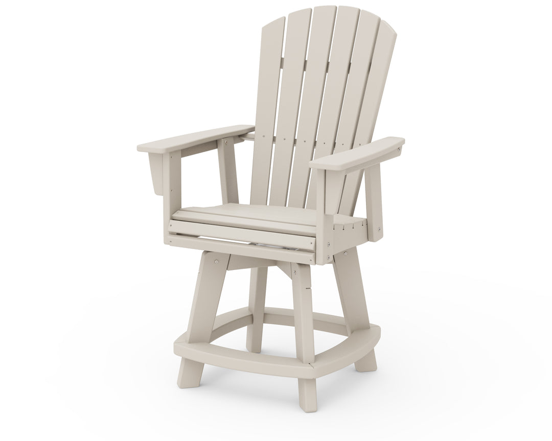POLYWOOD® Nautical Curveback Adirondack Swivel Counter Chair