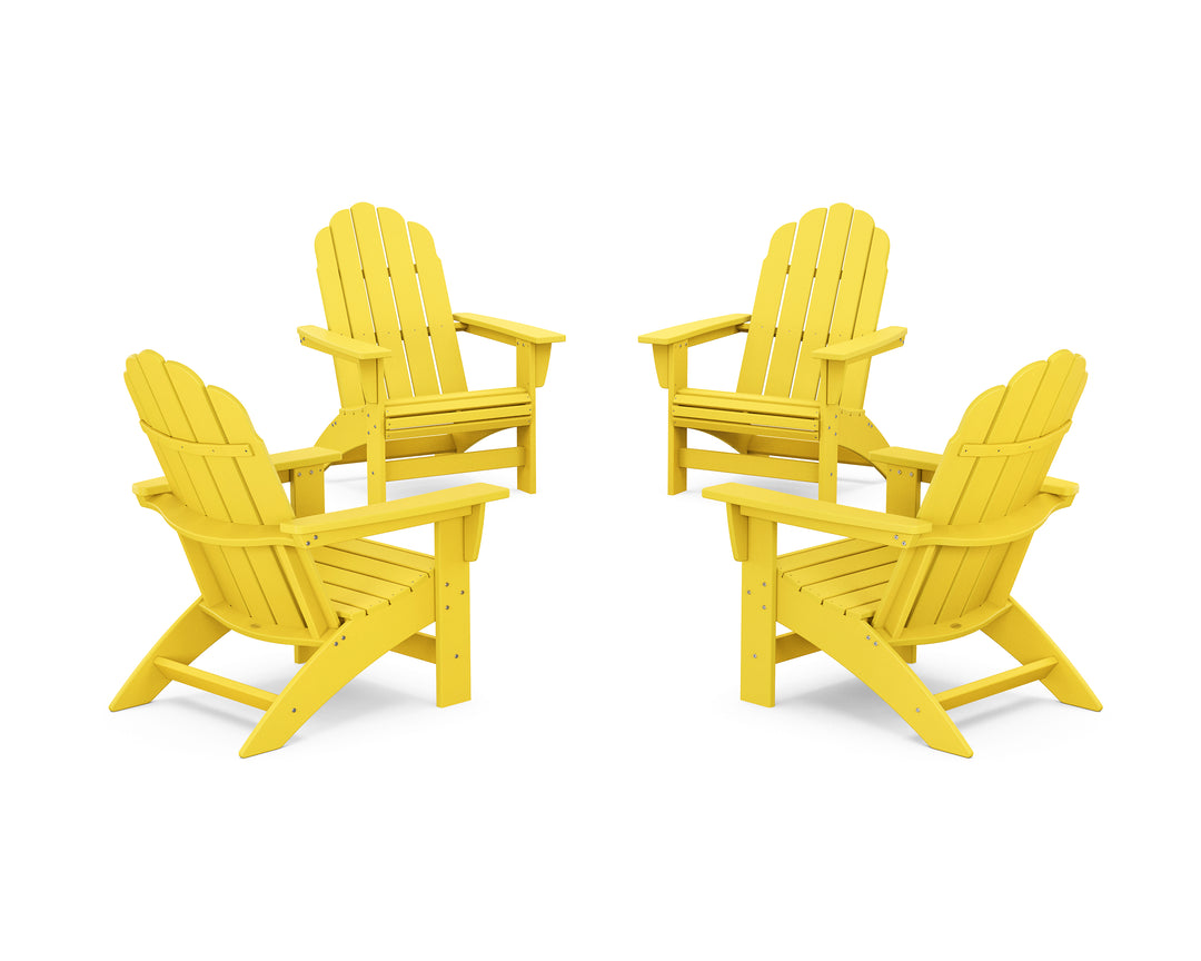 POLYWOOD® 4-Piece Vineyard Grand Adirondack Chair Conversation Set