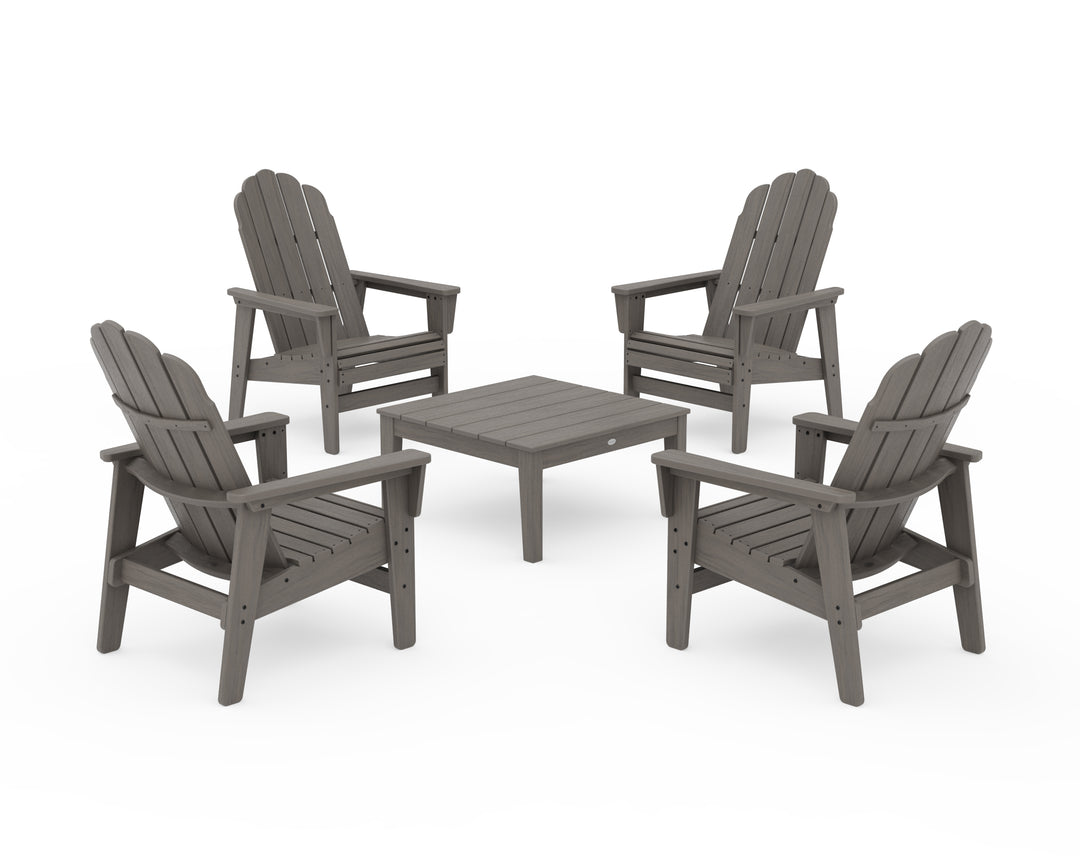 POLYWOOD® 5-Piece Vineyard Grand Upright Adirondack Chair Conversation Group
