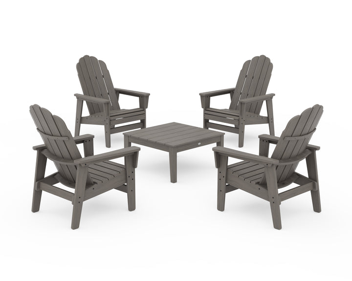 POLYWOOD® 5-Piece Vineyard Grand Upright Adirondack Chair Conversation Group