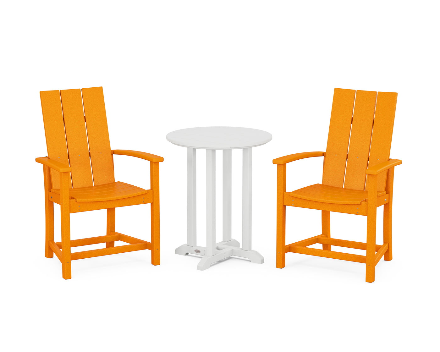 Modern Adirondack 3-Piece Round Farmhouse Bistro Dining Set