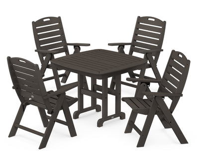 Nautical Folding Highback Chair 5-Piece Dining Set