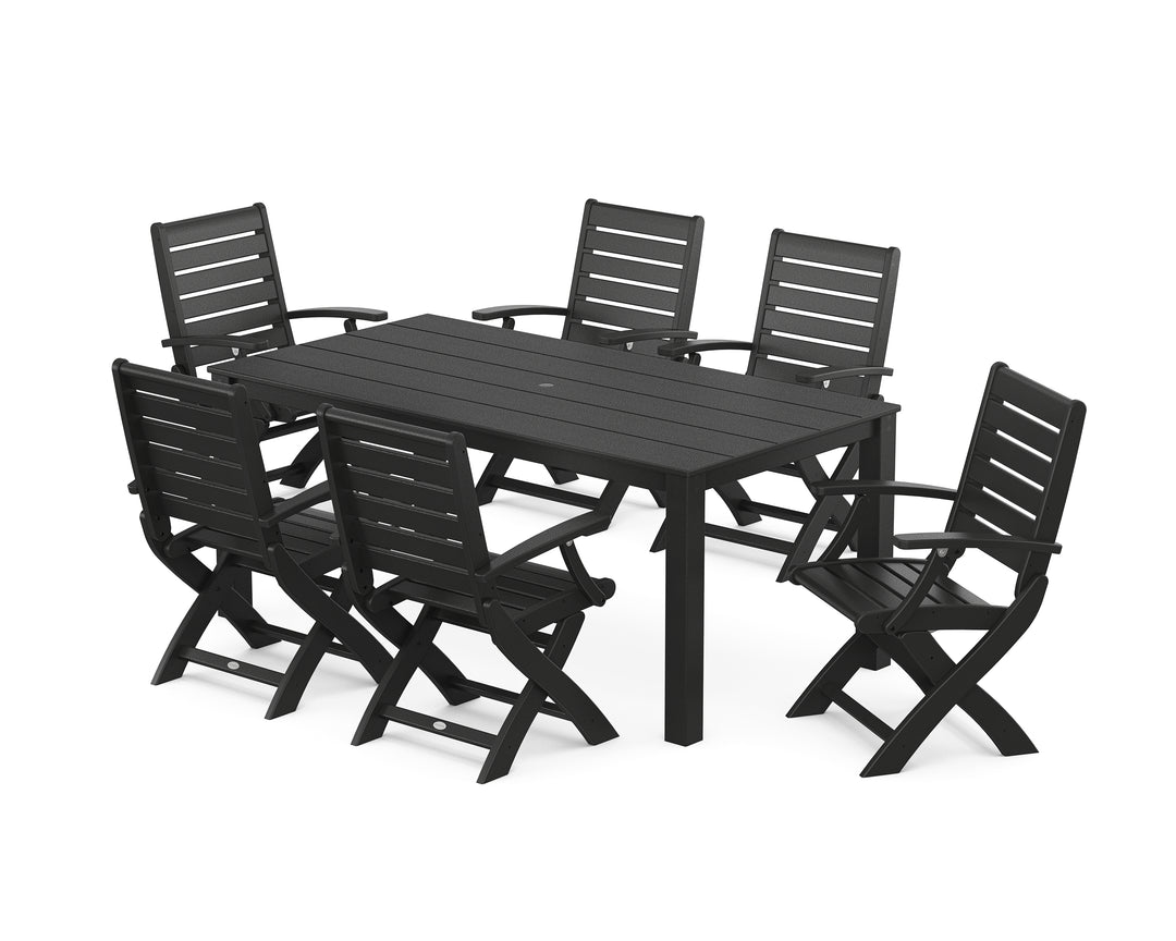 POLYWOOD® Signature Folding Chair 7-Piece Parsons Dining Set