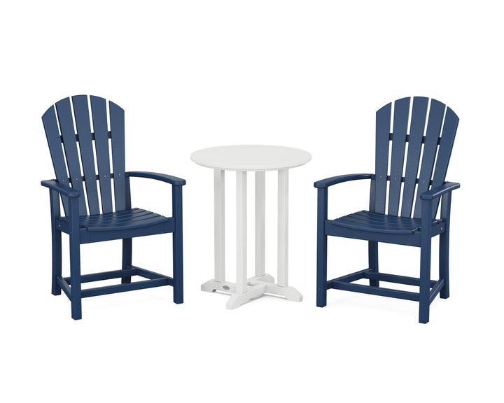 POLYWOOD® Palm Coast 3-Piece Round Farmhouse Bistro Dining Set