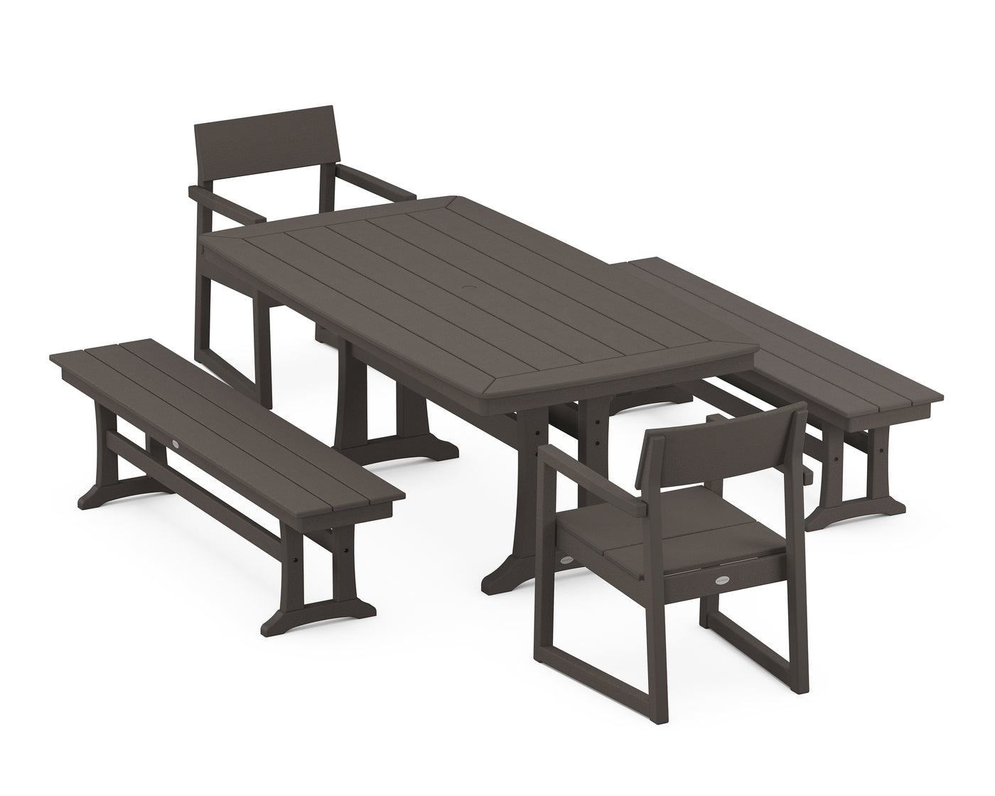 EDGE 5-Piece Dining Set with Trestle Legs