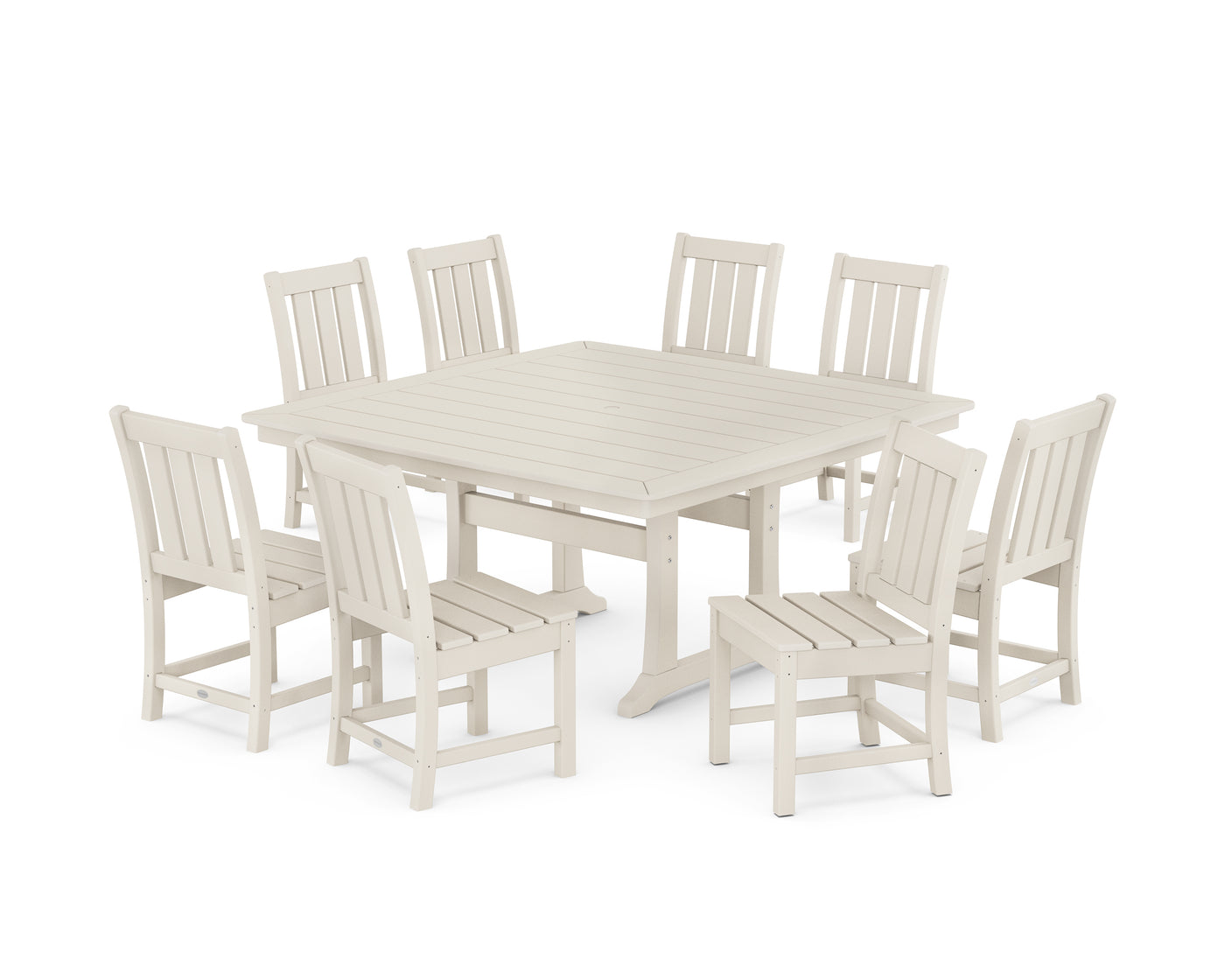 Oxford Side Chair 9-Piece Square Dining Set with Trestle Legs