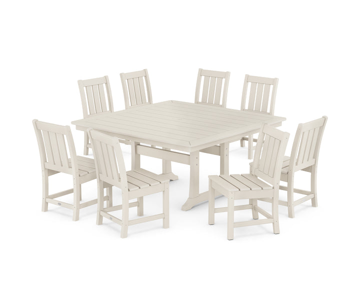POLYWOOD® Oxford Side Chair 9-Piece Square Dining Set with Trestle Legs