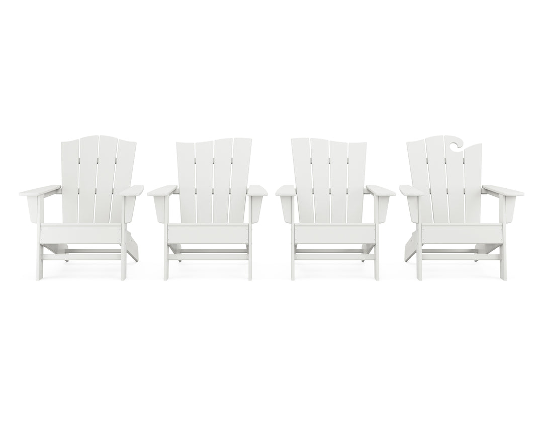POLYWOOD® Wave Collection 4-Piece Adirondack Chair Set
