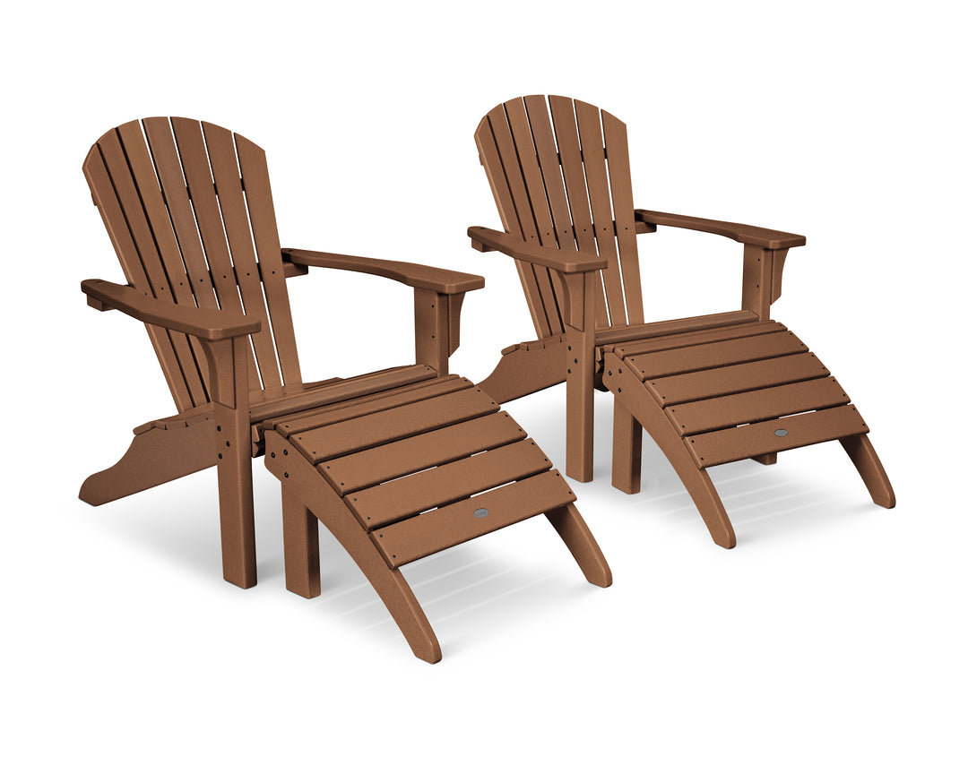 POLYWOOD® Seashell Adirondack Set with Ottomans