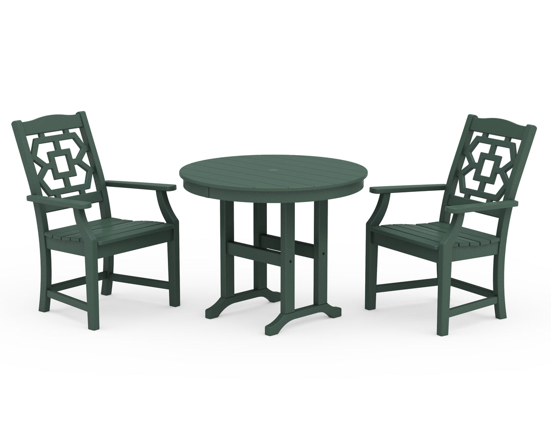 Martha Stewart by POLYWOOD® Chinoiserie 3-Piece Farmhouse Dining Set