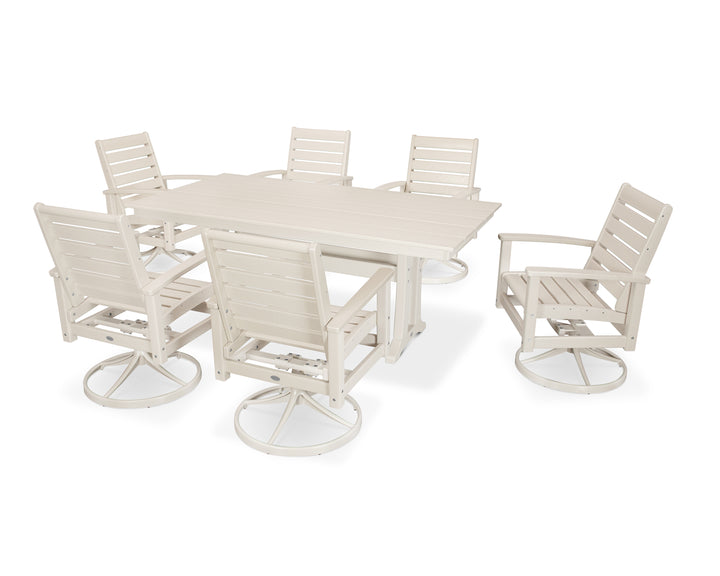 POLYWOOD® 7 Piece Signature Swivel Rocker Dining Set
