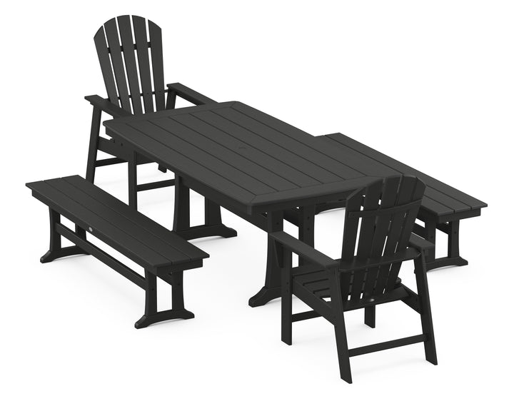 POLYWOOD® South Beach 5-Piece Dining Set with Trestle Legs