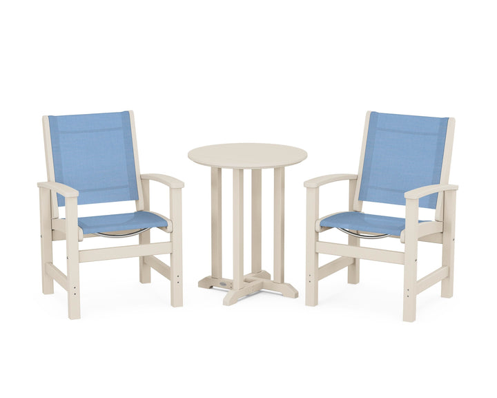 POLYWOOD® Coastal 3-Piece Round Bistro Dining Set