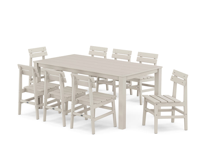 POLYWOOD® Modern Studio Plaza Chair 9-Piece Parsons Dining Set