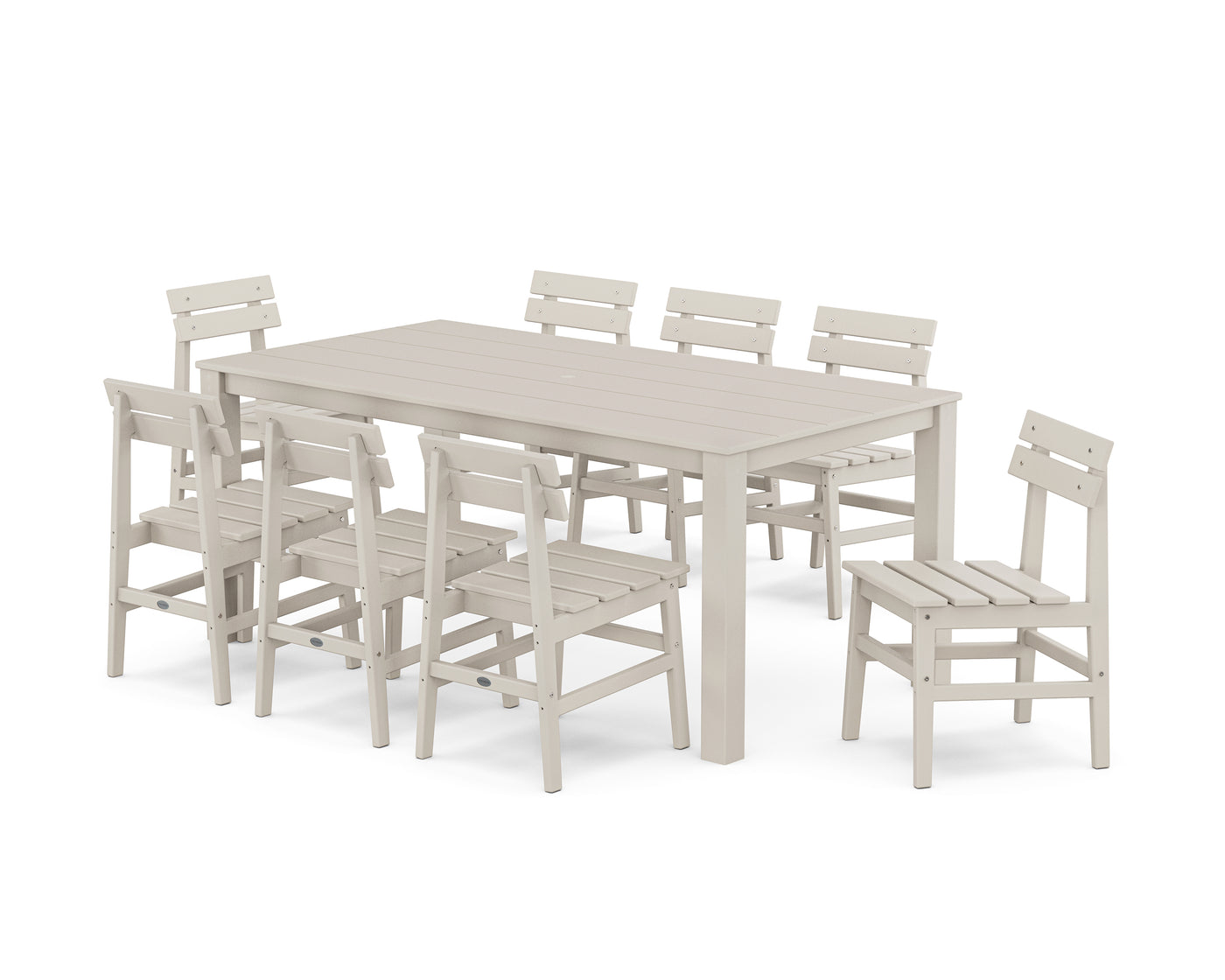 Modern Studio Plaza Chair 9-Piece Parsons Dining Set