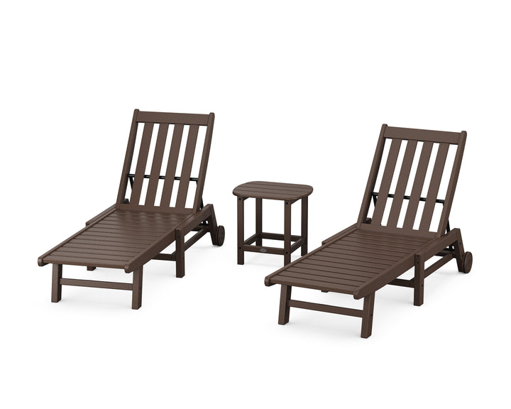 POLYWOOD® Vineyard 3-Piece Chaise with Wheels Set