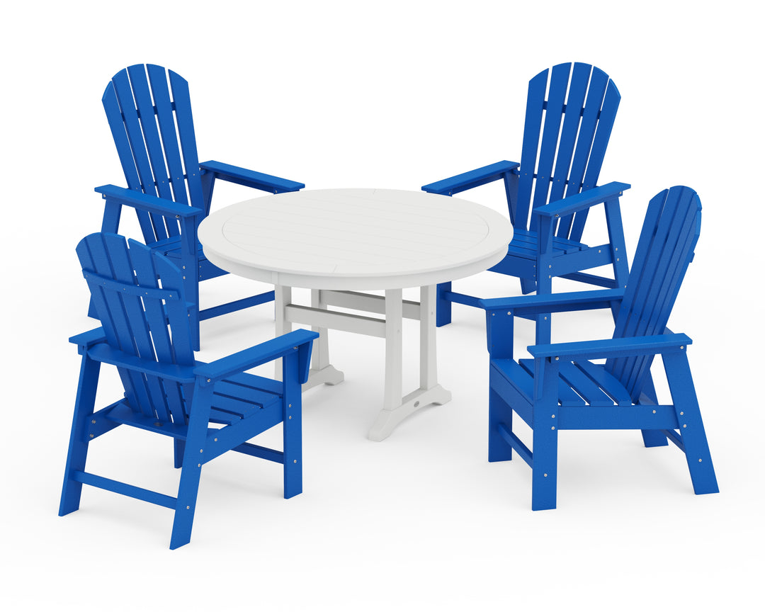 POLYWOOD® South Beach 5-Piece Round Dining Set with Trestle Legs