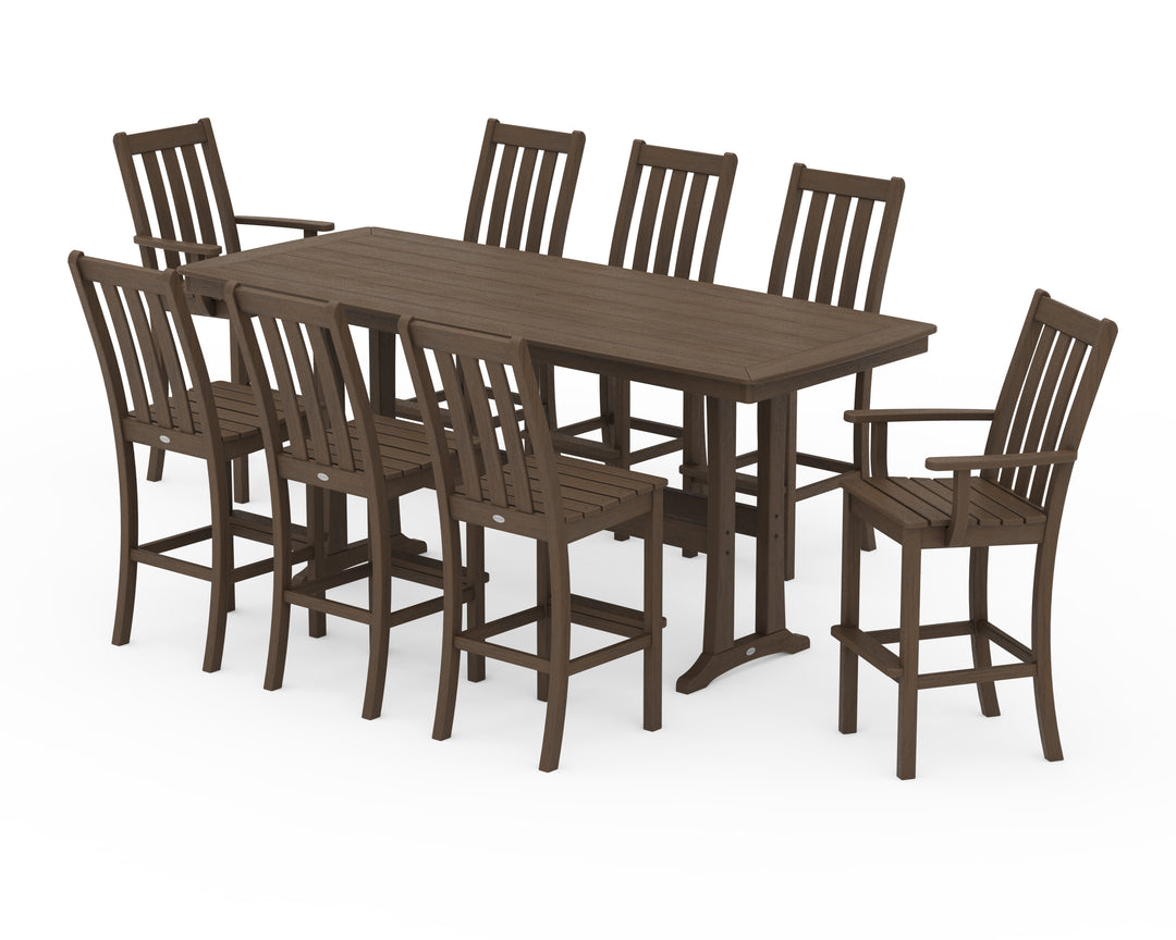 POLYWOOD® Vineyard 9-Piece Bar Set with Trestle Legs