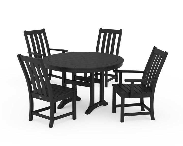 POLYWOOD® Vineyard 5-Piece Nautical Trestle Dining Set