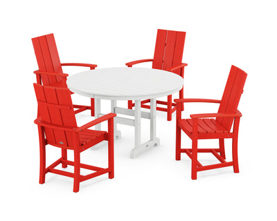 Modern Adirondack 5-Piece Round Farmhouse Dining Set