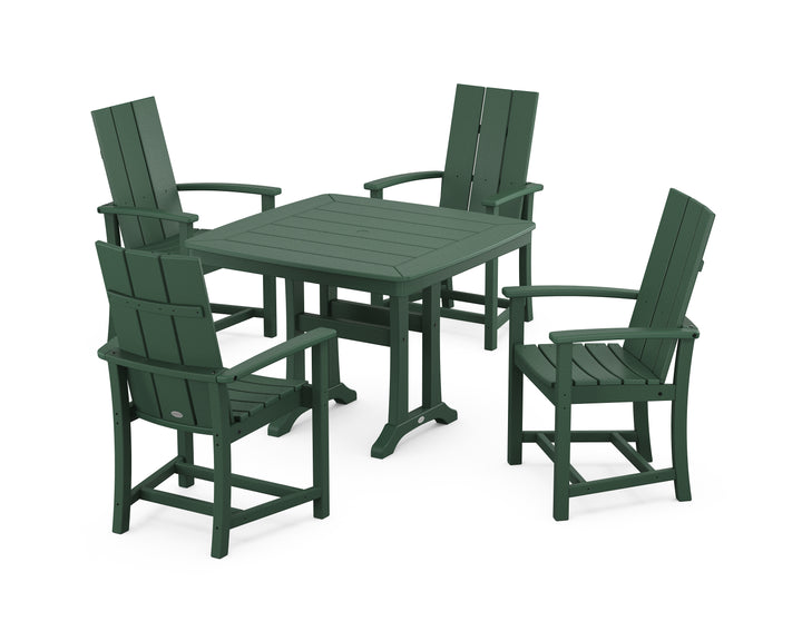 POLYWOOD® Modern Adirondack 5-Piece Dining Set with Trestle Legs