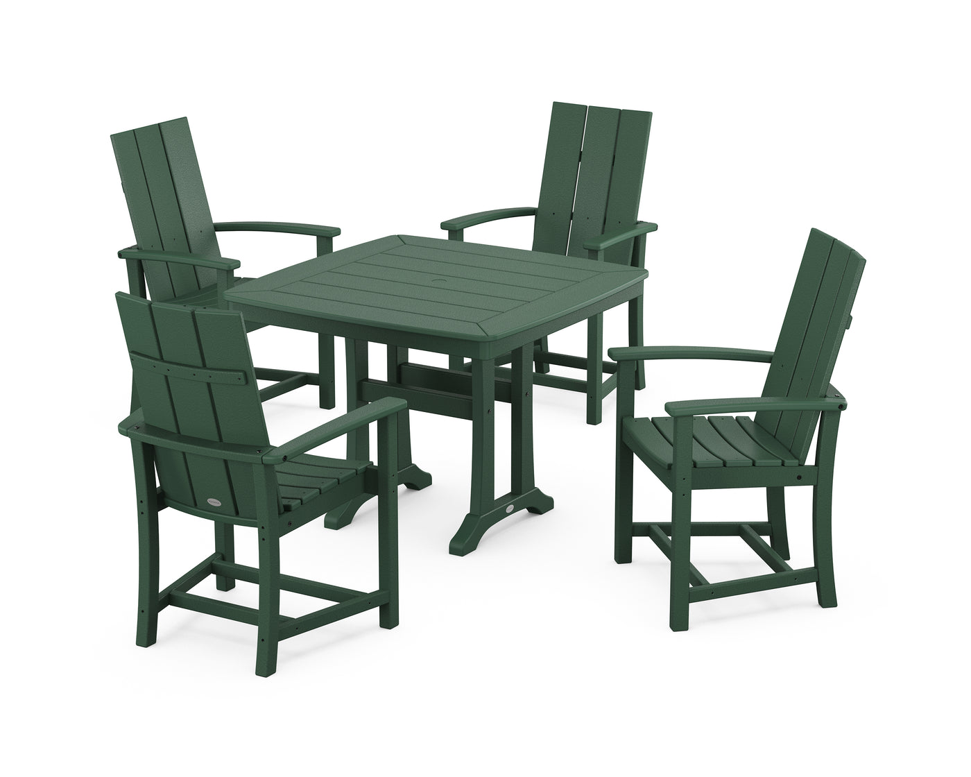 Modern Adirondack 5-Piece Dining Set with Trestle Legs