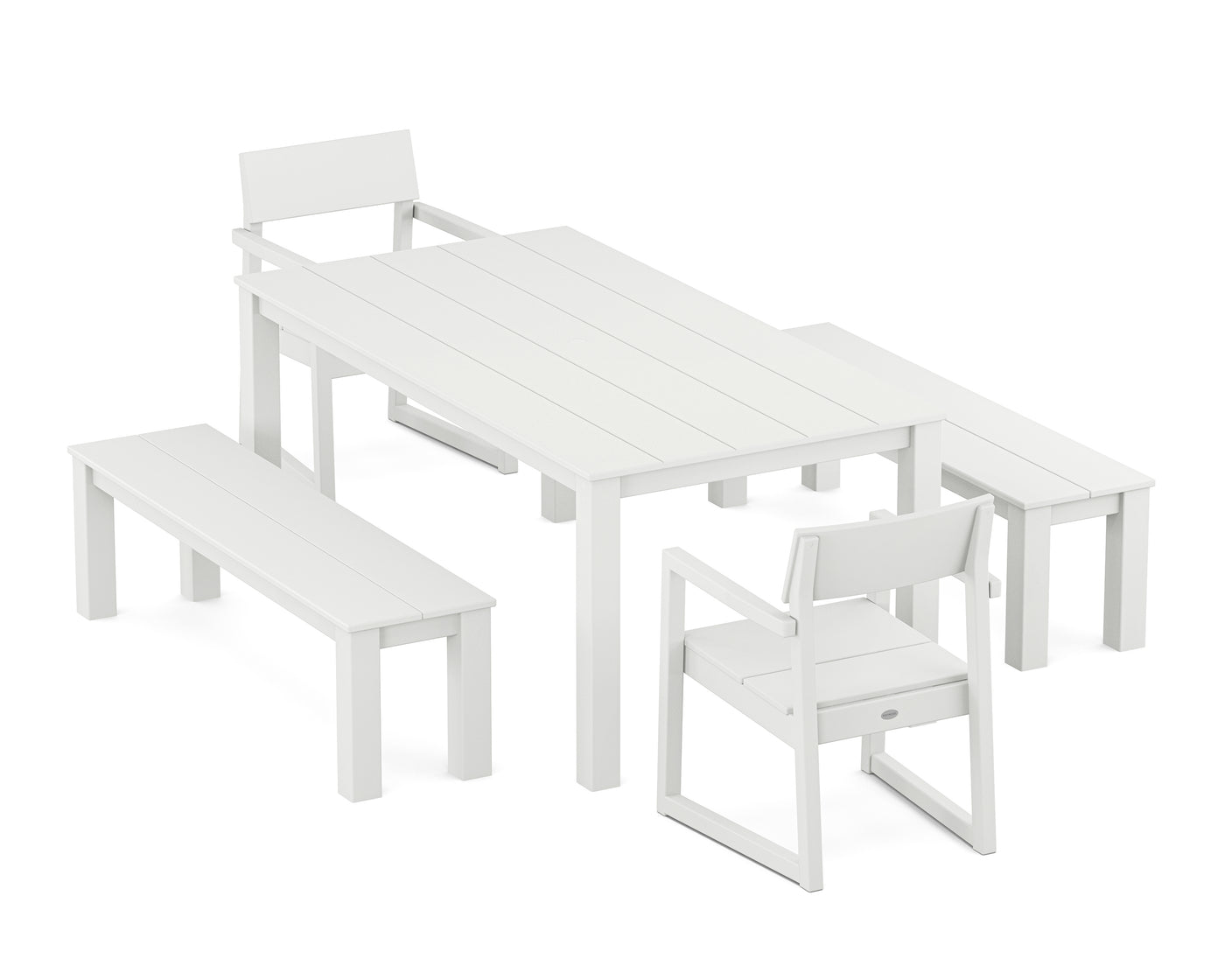 EDGE 5-Piece Parsons Dining Set with Benches