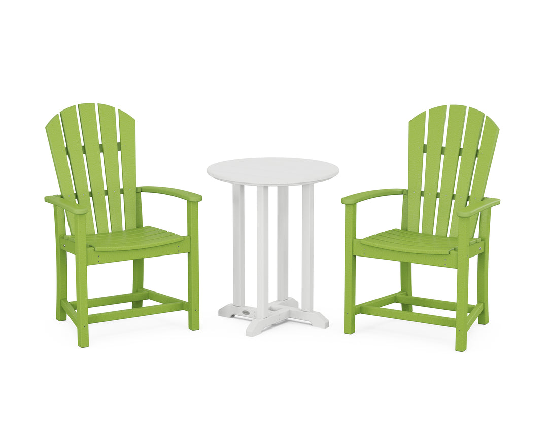 POLYWOOD® Palm Coast 3-Piece Round Farmhouse Bistro Dining Set