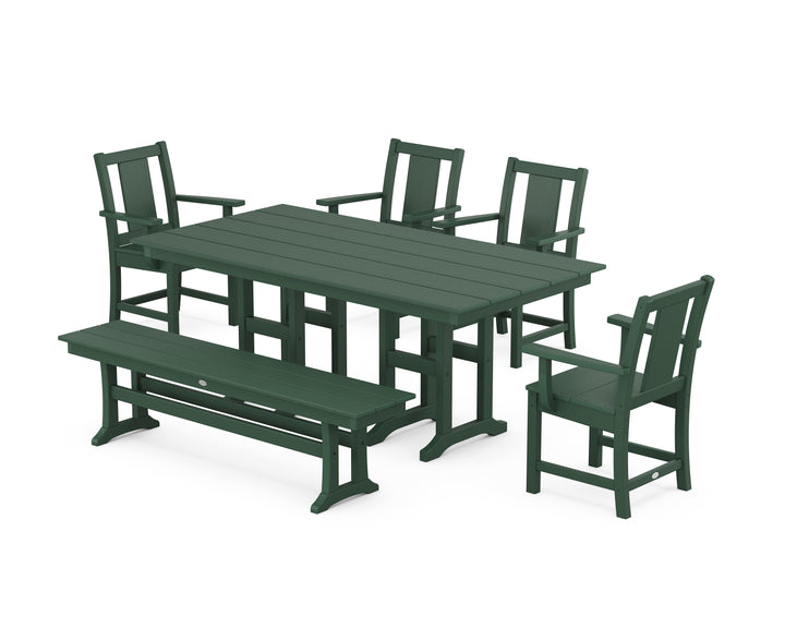 POLYWOOD® Prairie 6-Piece Farmhouse Dining Set with Bench