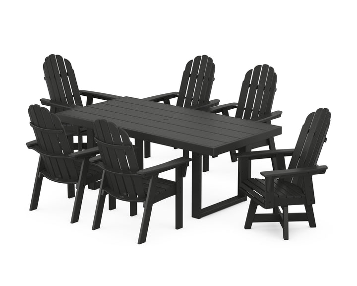 POLYWOOD® Vineyard Curveback Adirondack Swivel Chair 7-Piece Dining Set