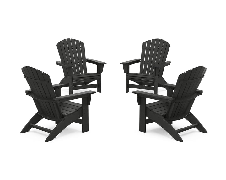 POLYWOOD® 4-Piece Nautical Grand Adirondack Chair Conversation Set
