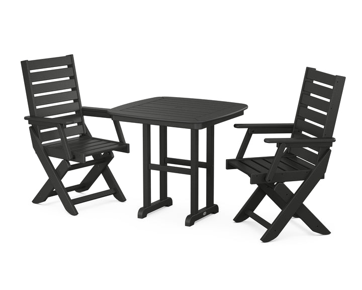 POLYWOOD® Captain Folding Chair 3-Piece Dining Set