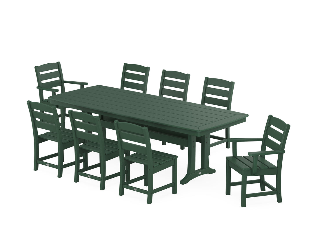 POLYWOOD® Lakeside 9-Piece Dining Set with Trestle Legs