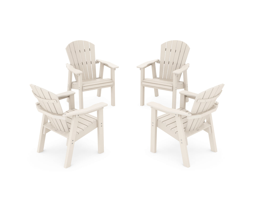 POLYWOOD® Seashell 4-Piece Upright Adirondack Conversation Set