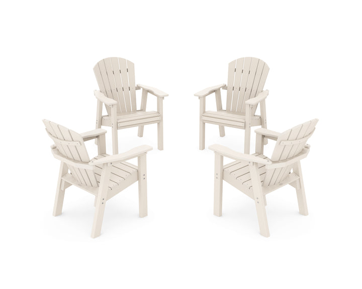 POLYWOOD® Seashell 4-Piece Upright Adirondack Conversation Set