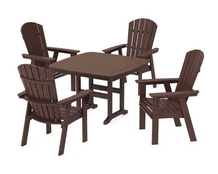 POLYWOOD® Nautical Curveback Adirondack 5-Piece Dining Set