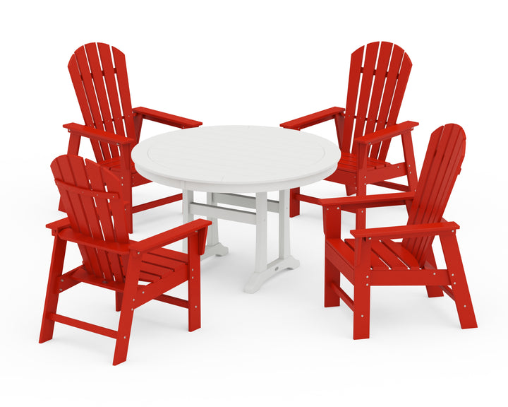 POLYWOOD® South Beach 5-Piece Round Dining Set with Trestle Legs