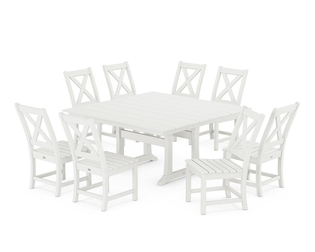 POLYWOOD® Braxton Side Chair 9-Piece Farmhouse Dining Set