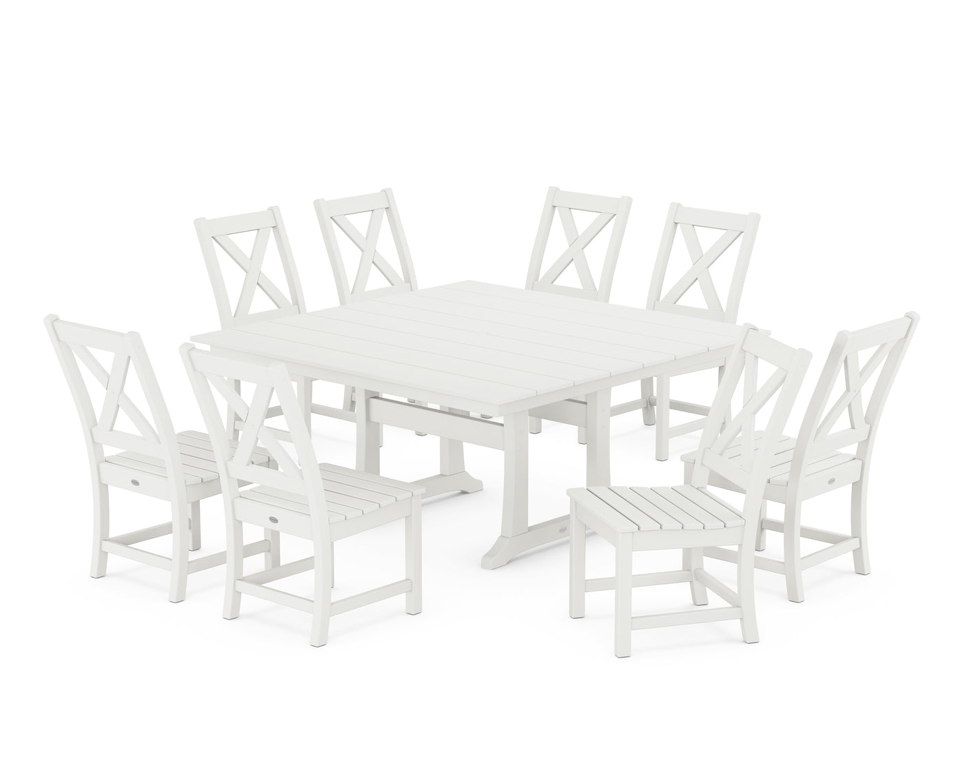 Braxton Side Chair 9-Piece Farmhouse Dining Set